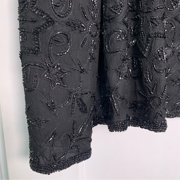 Vintage Beaded Sequin Jacket Lightweight Party Event Guest Blingy Retro Size 2X - Picture 5 of 12